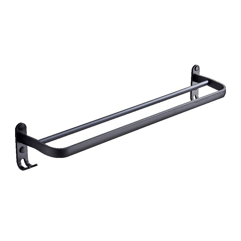 Moderne stijl ruimte aluminium dubbele staaf punch-vrij badkamer handdoekrek