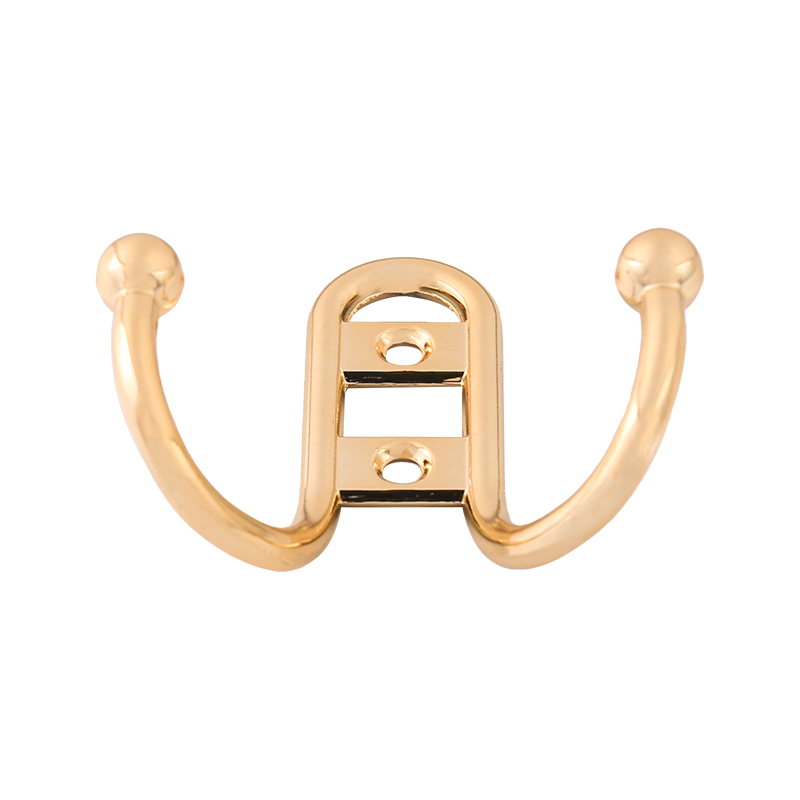 7779 Bright Gold Bright Chrome dubbele haak jas haak