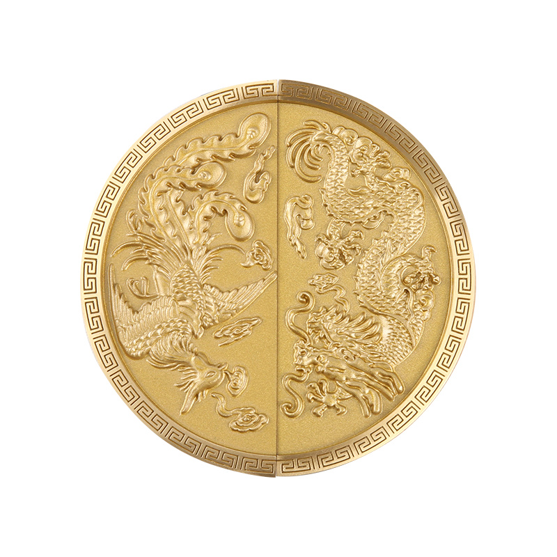 Dragon en Phoenix-2 Brass Chinese Dragon en Phoenix Cabinet Garderobe handle
